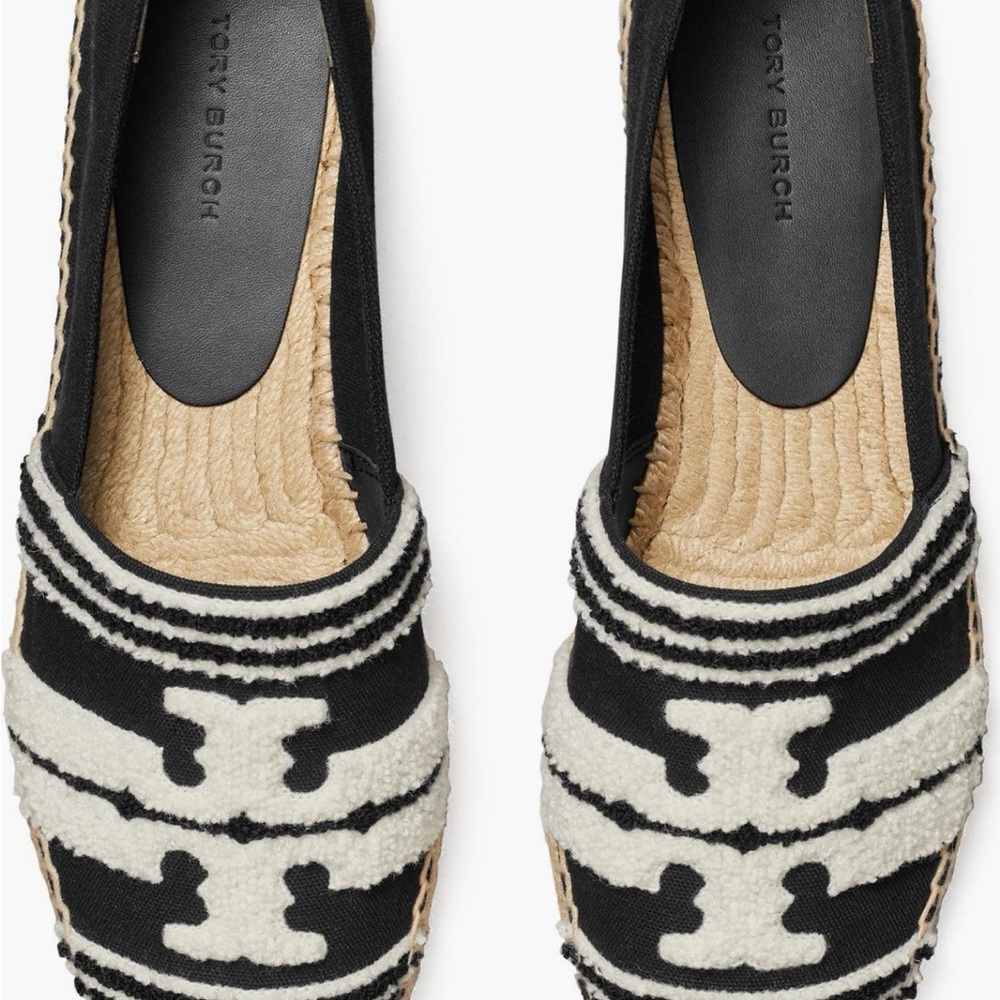 Tory Burch Double T Espadrille Flats - LIKE NEW